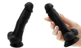 Realistic Texture 8 Inches Black Dildo Dongs(BBC)  with Suction Cup